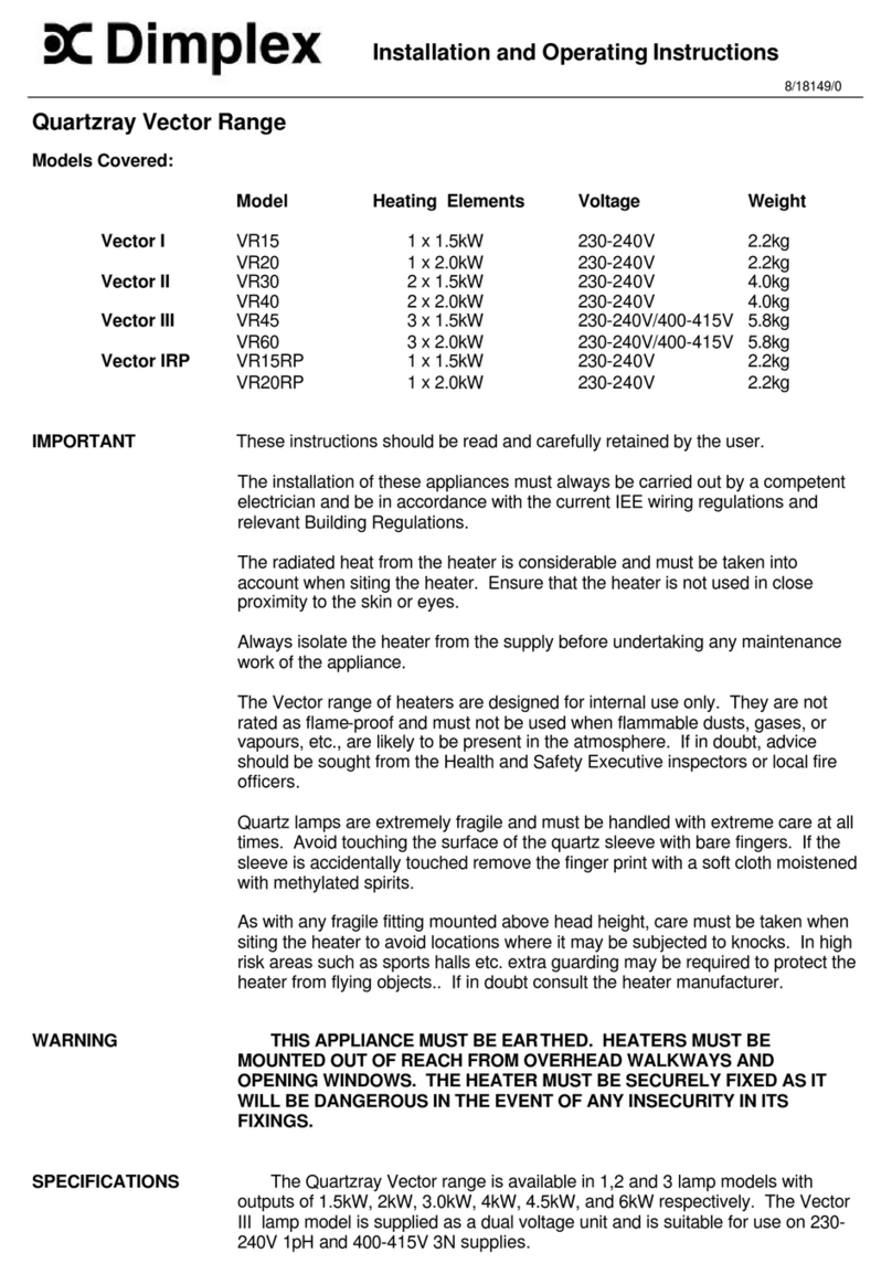 Dimplex VR15 User manual