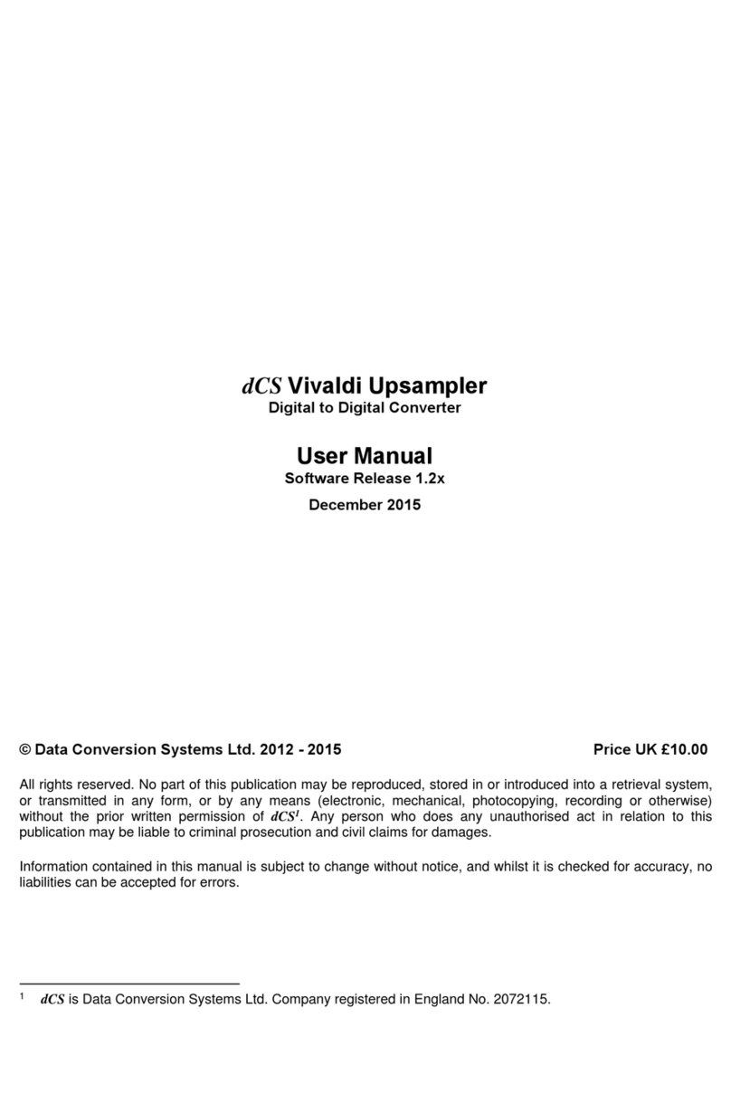 Data Conversion Systems DCS VIVAlDI User manual