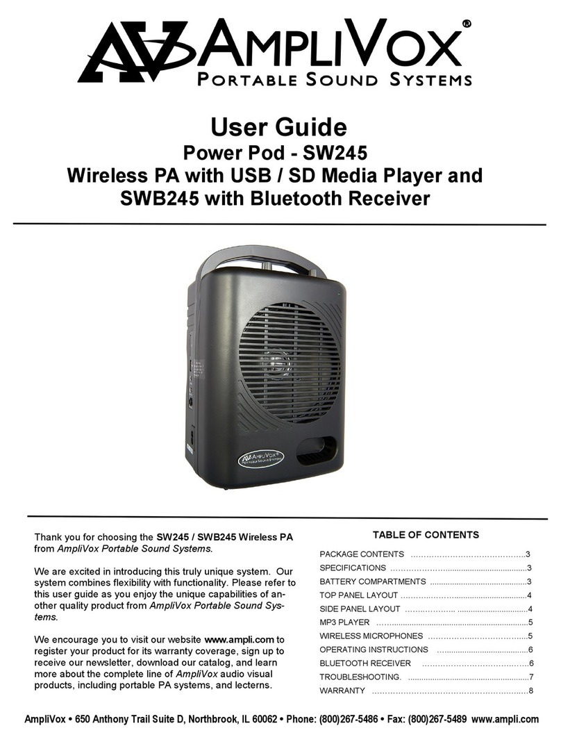 AmpliVox Power Pod SW245 User manual