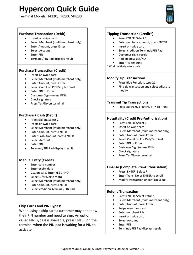 Hypercom M4230 User manual