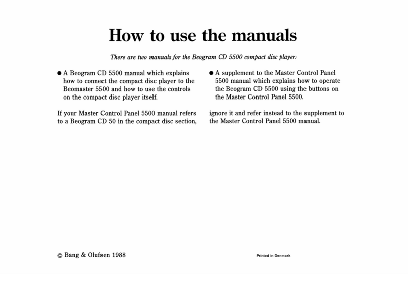 Beogram CD 5500 User manual
