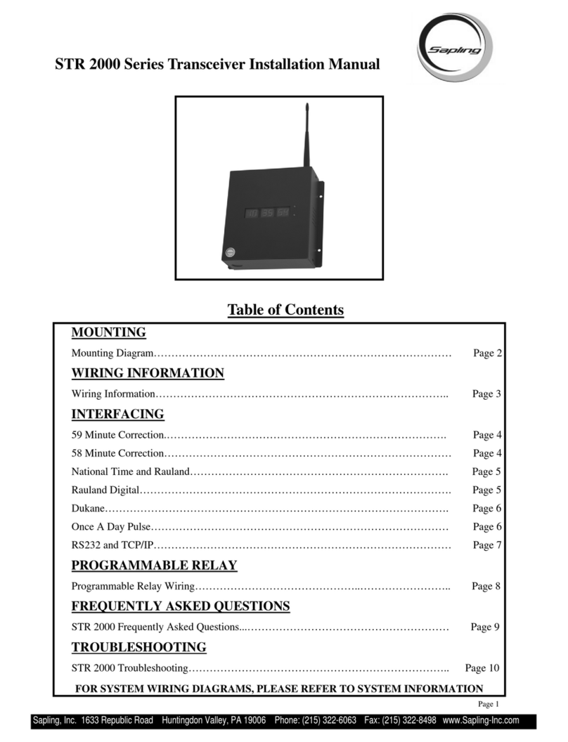 Sapling STR 2000 Series User manual