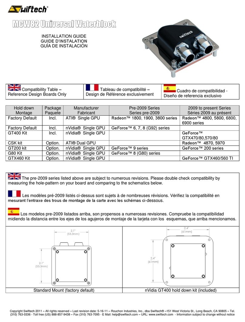 swiftech MCW82 User manual
