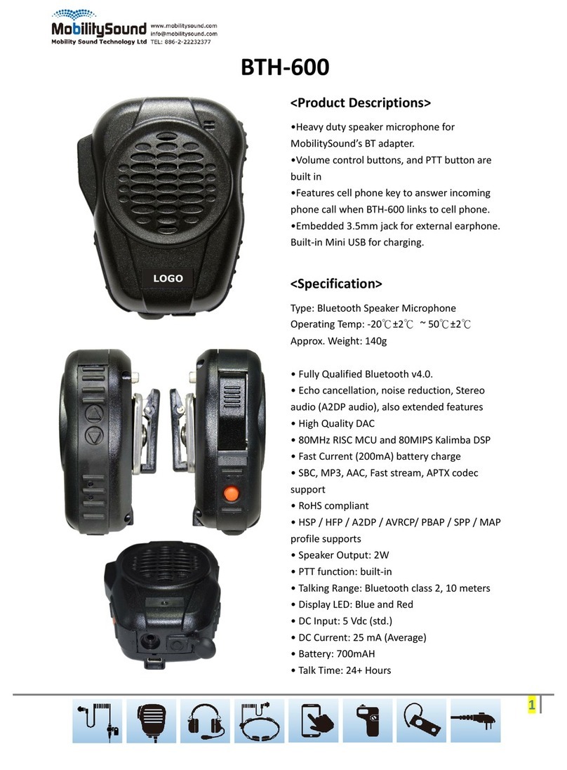 Mobility Sound BTH-600 User manual