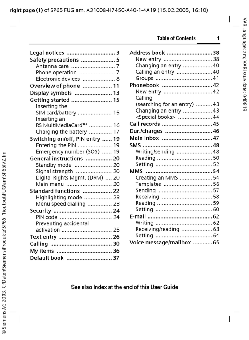 Siemens SP65 User manual
