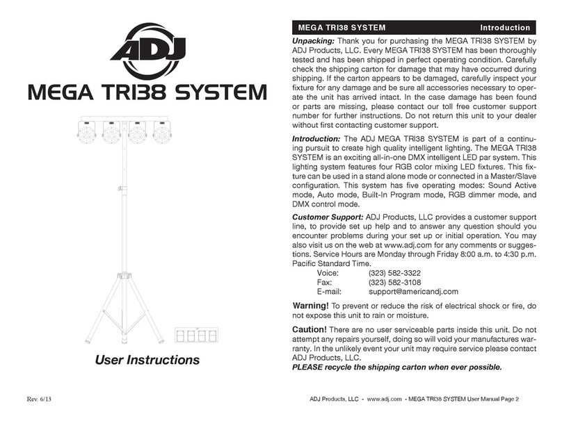 ADJ MEGA TRI38 SYSTEM User manual