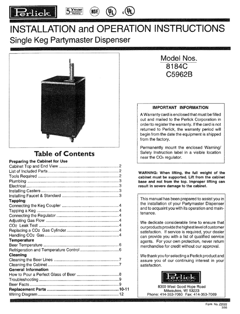 Perlick 8184C User manual