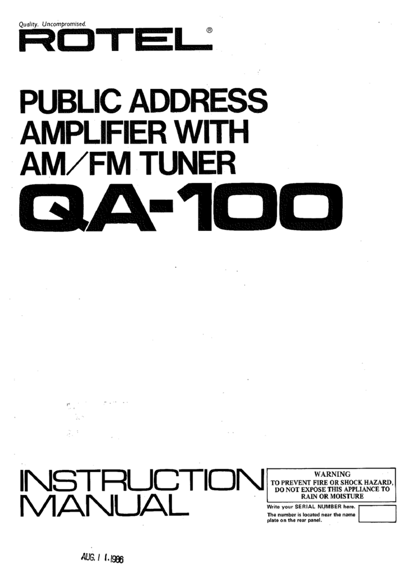 Rotel QA-100 User manual
