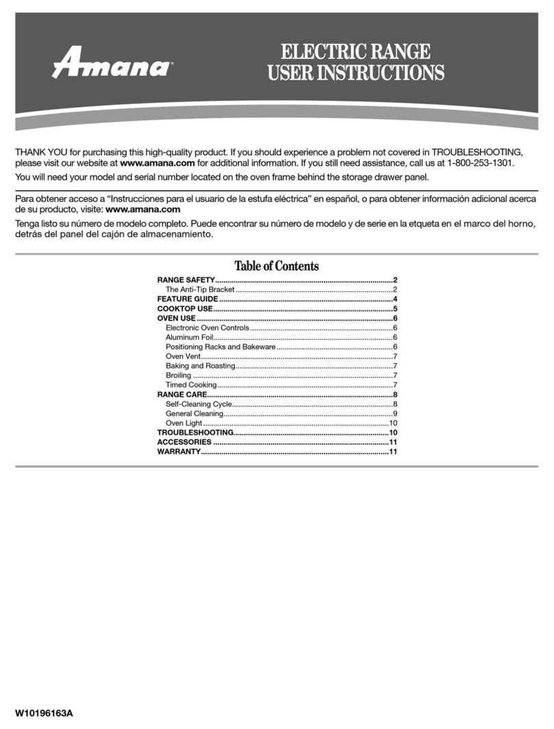 Amana ELECTRIC RANGE User manual