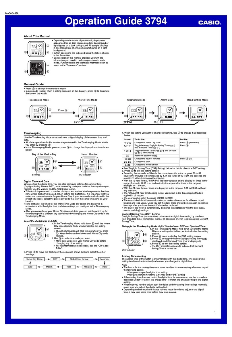 Casio 3749 User manual