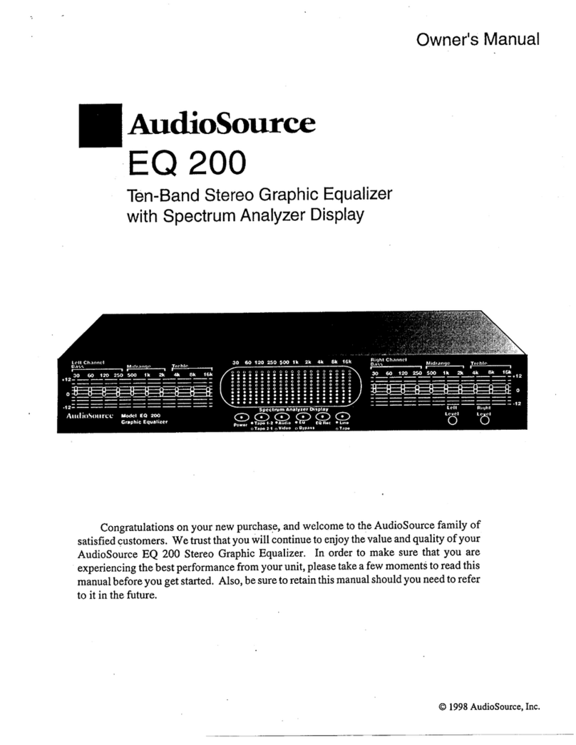 AudioSource EQ 200 User manual
