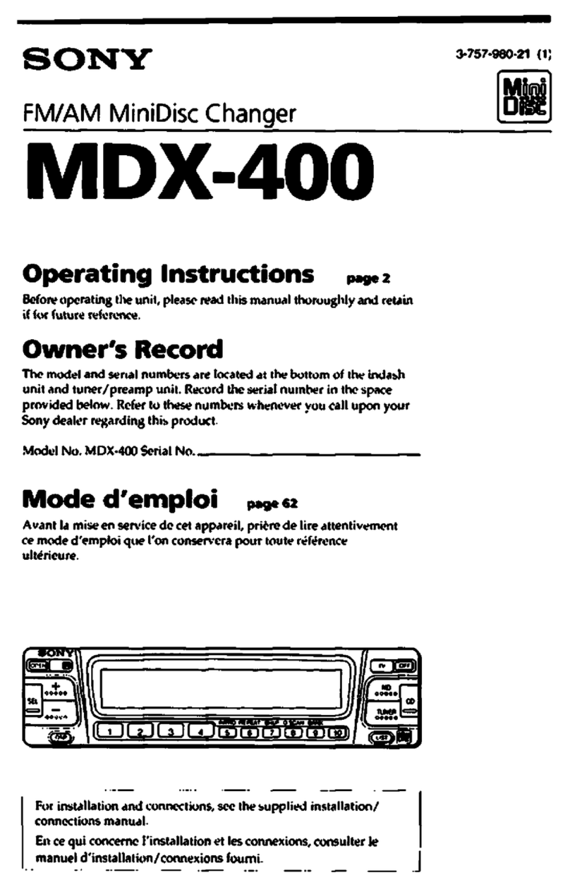 Sony MDX-400 User manual