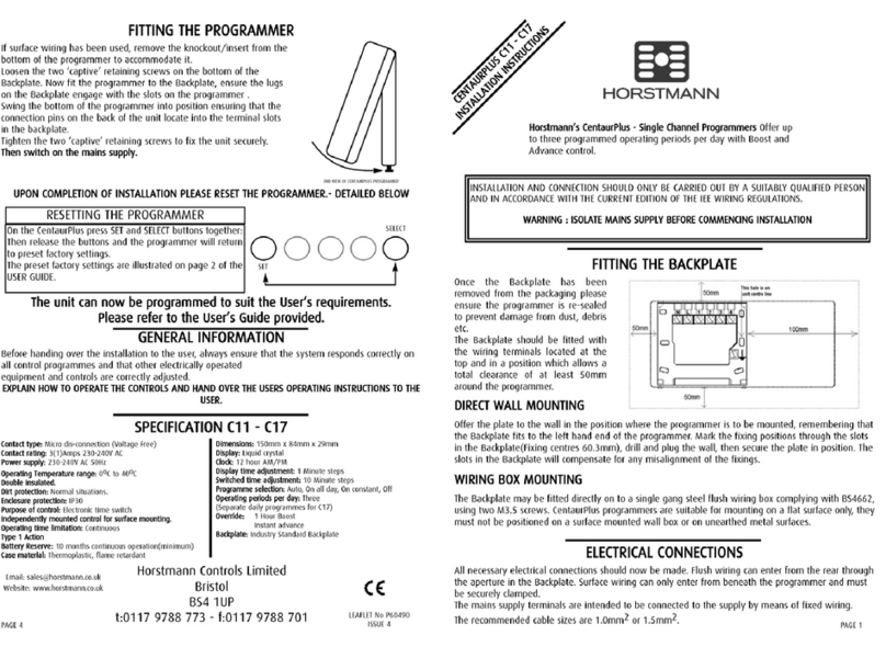 Horstmann CentaurPlus C11 User manual