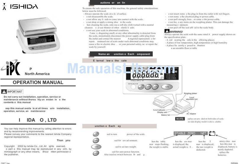 ISHIDA IPC-WP User manual
