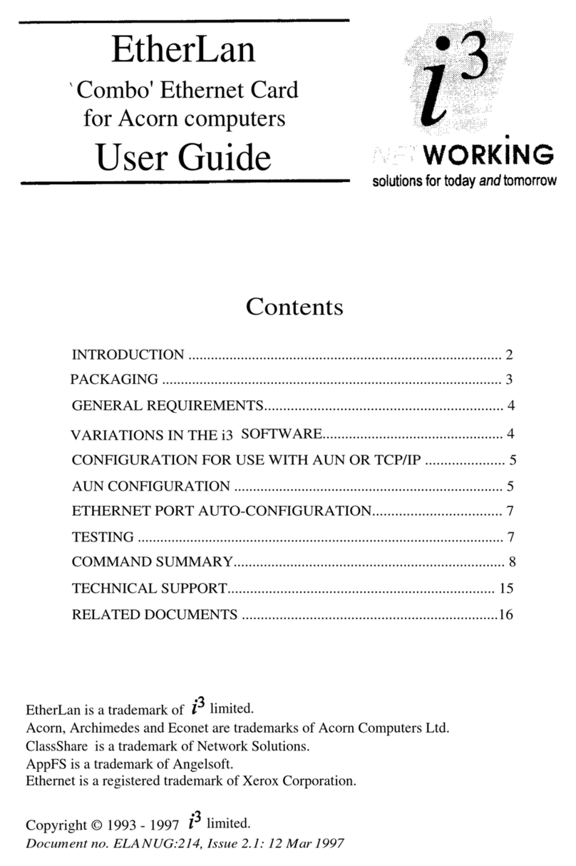 i3 EtherLan User manual
