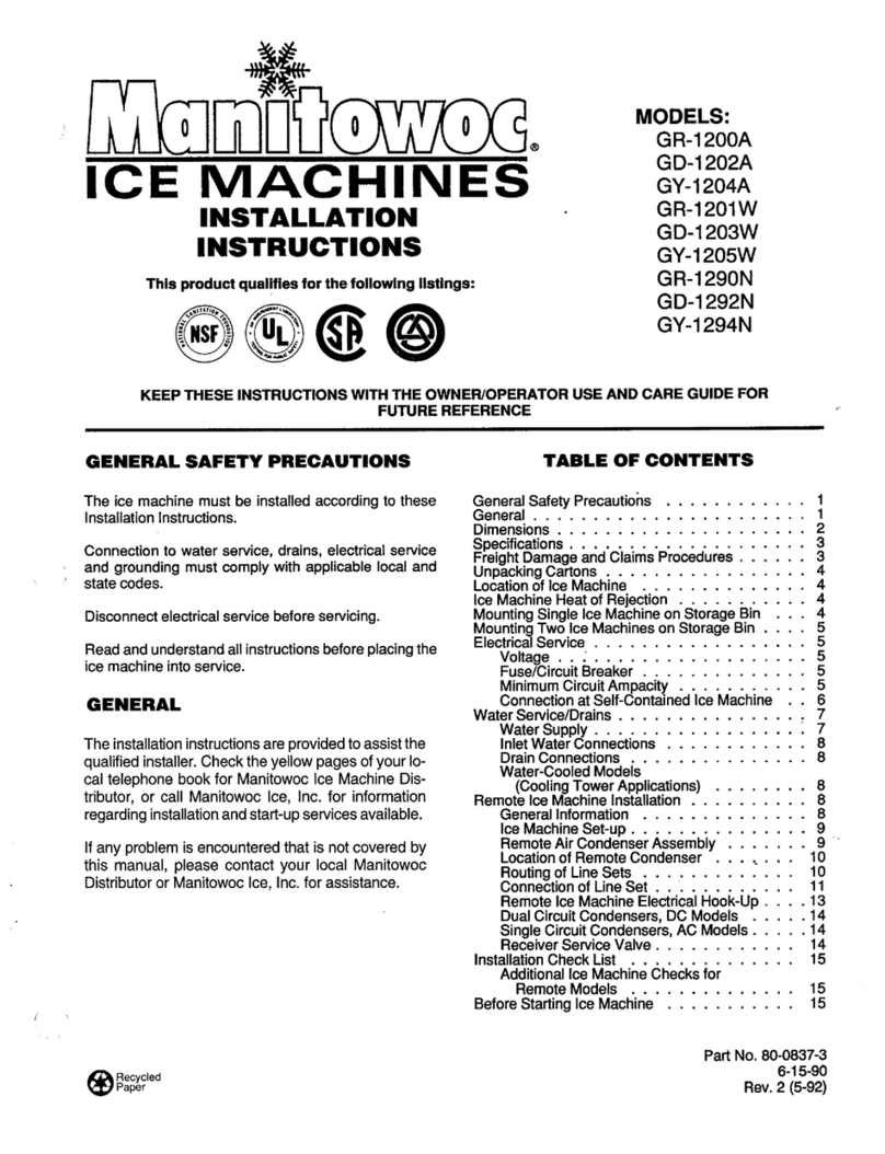 Manitowoc GR1200A User manual