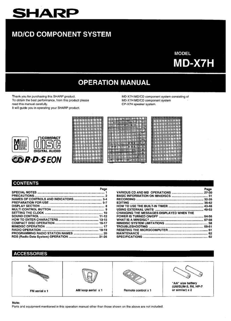 Sharp MD-X7H User manual