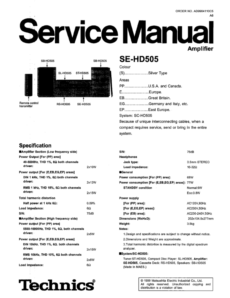 Technics SE-HD505 User manual