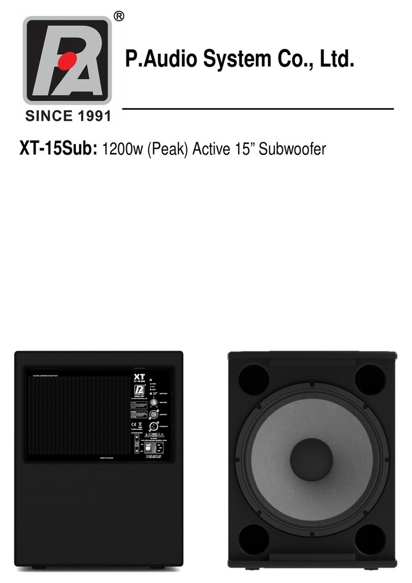 P.Audio XT-15Sub User manual