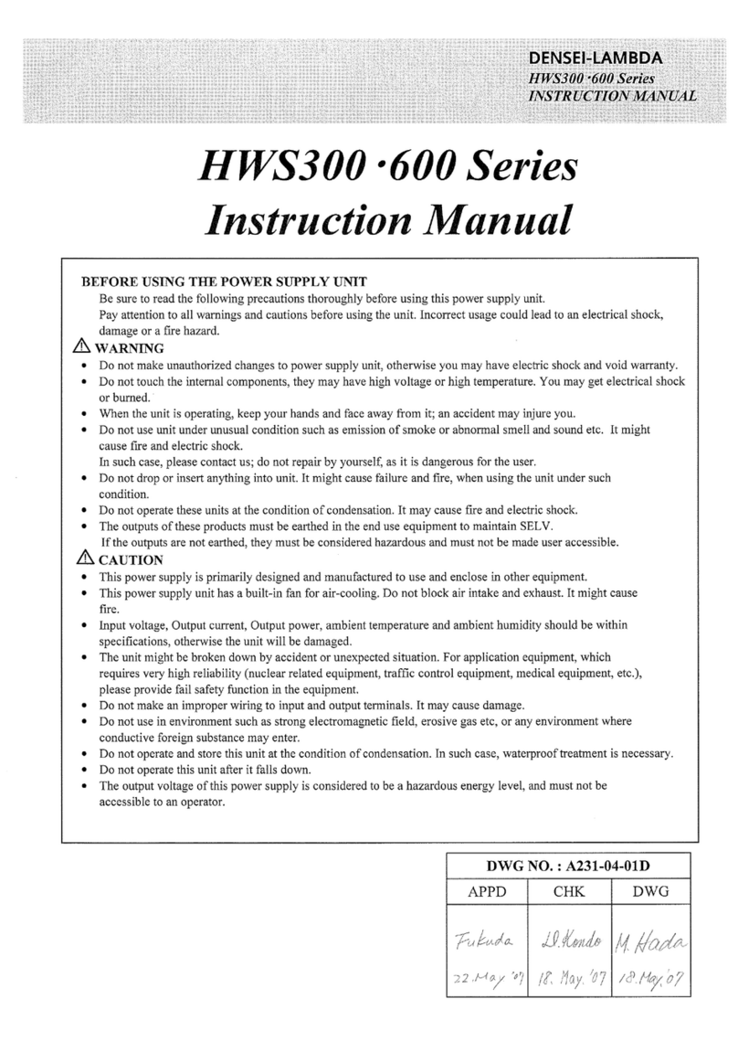 Densei-Lambda HWS300 Series User manual