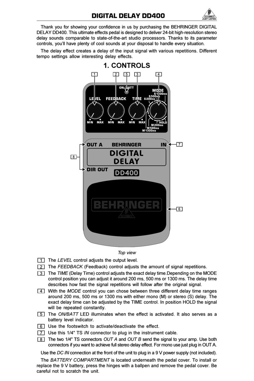 Behringer Digital Delay DD400 User manual