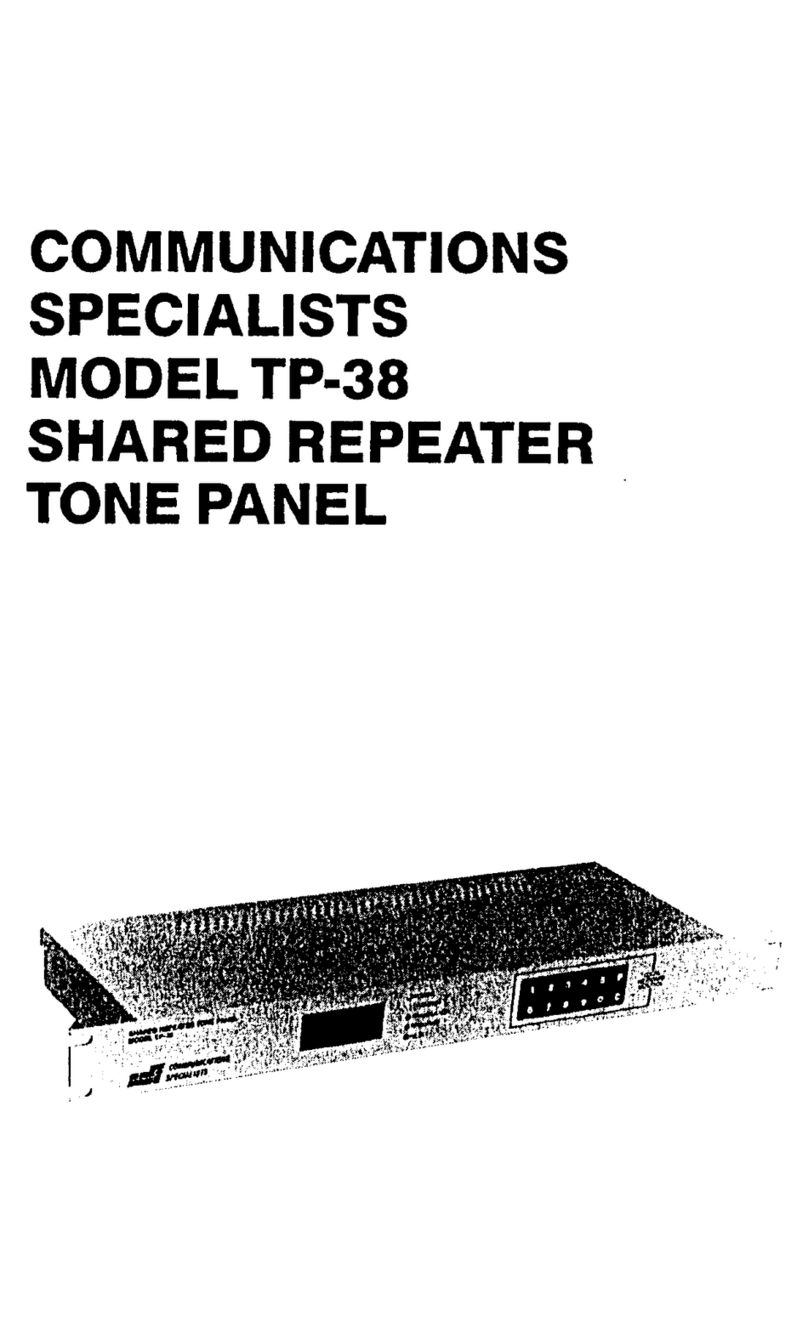 Communications Specialists Tp-38 User manual