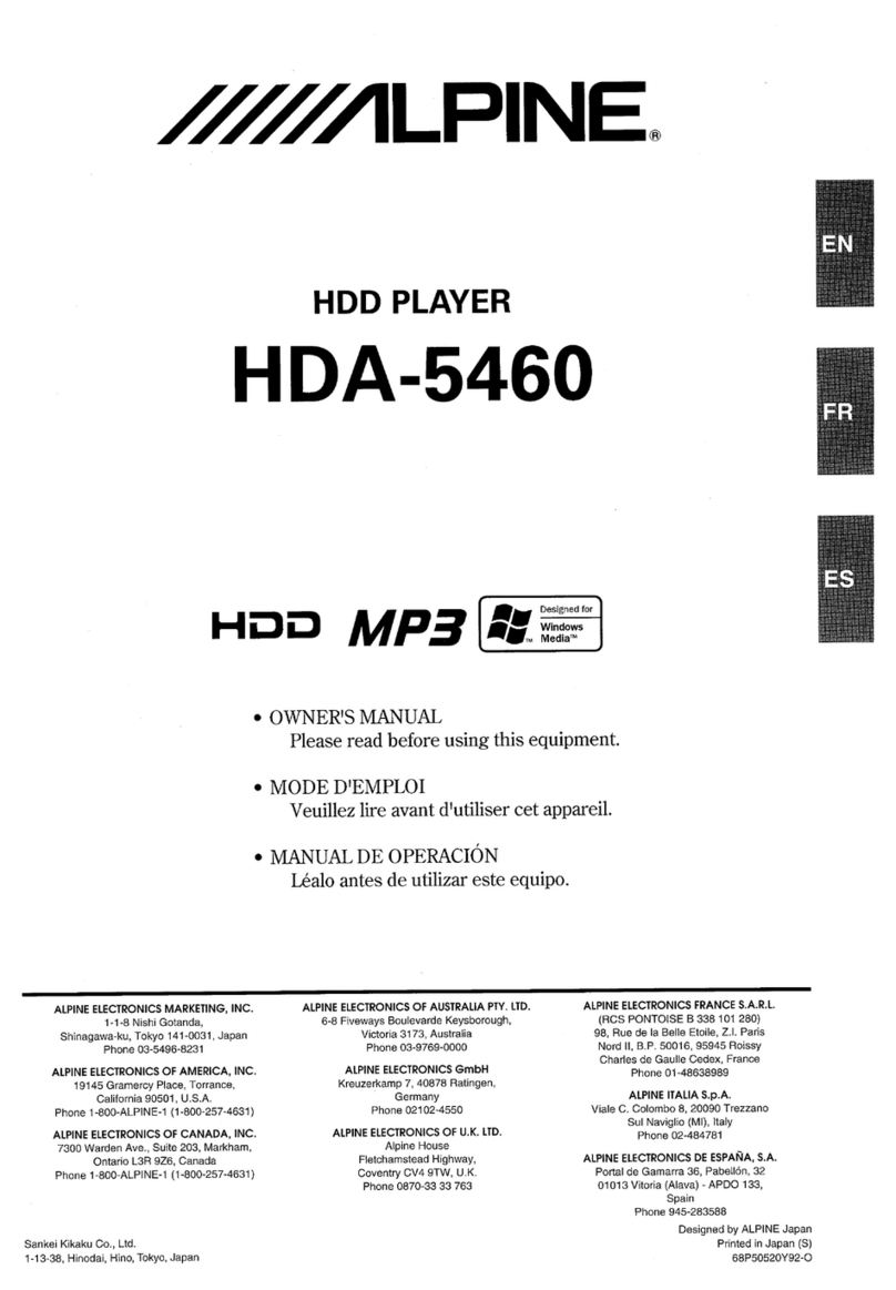 Alpine HDA-5460 User manual