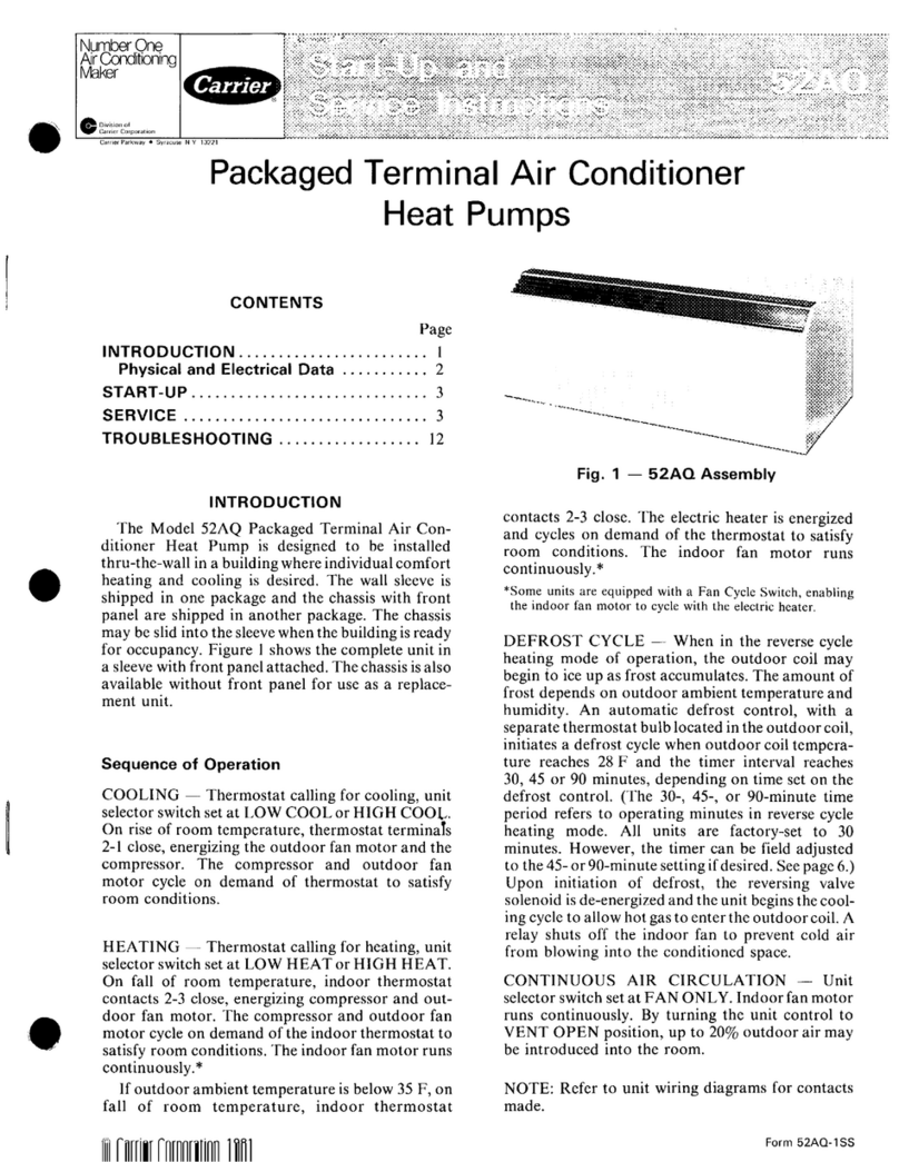 Carrier 52AQ Operating instructions