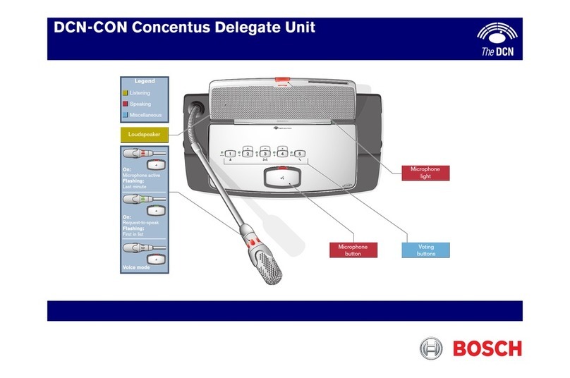 Bosch DCN-CON Concentus Delegate Unit Reference guide