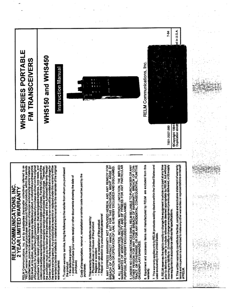 RELM WHS150 User manual