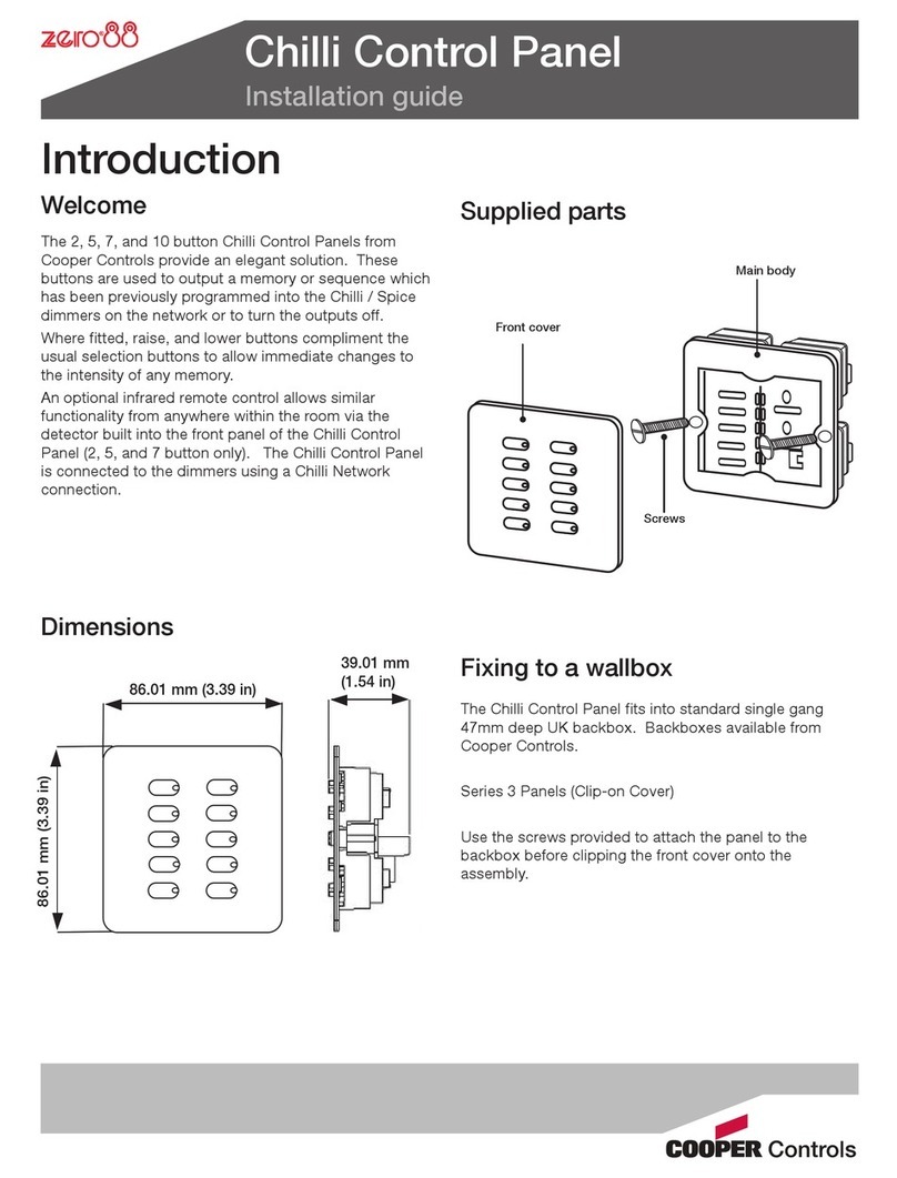 Cooper Controls 2 Chilli Control Panel User manual