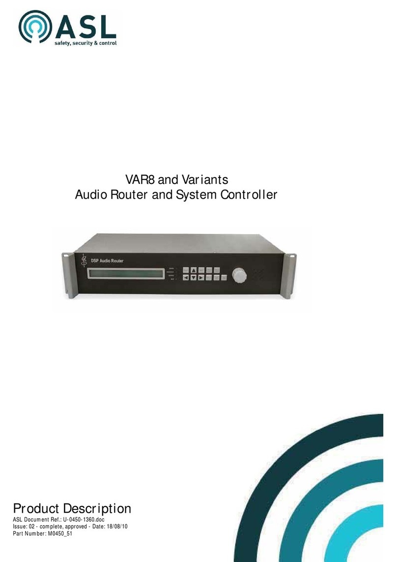 ASL INTERCOM VAR8 Technical specifications