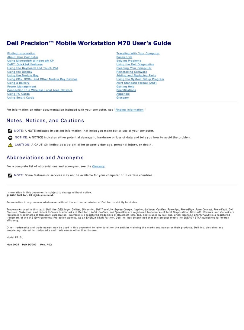 Dell Precision M70 User manual