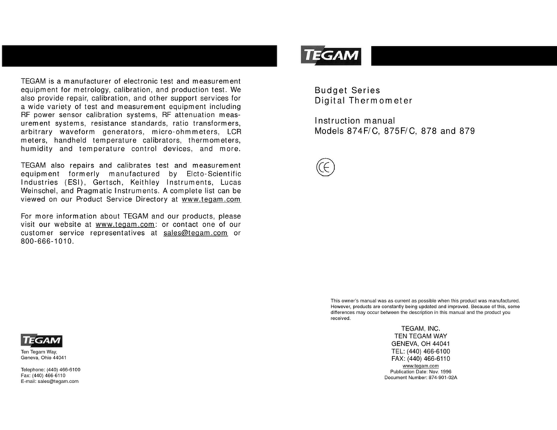 Tegam Budget 874F User manual