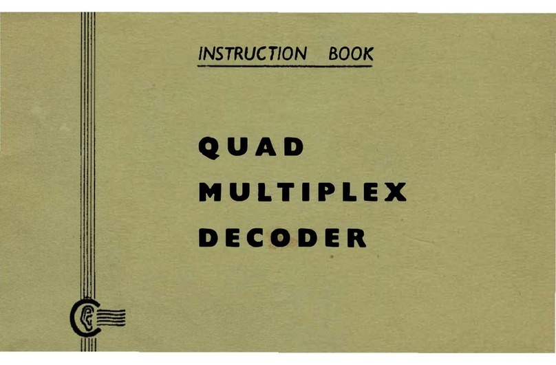 Acoustical Manufacturing Co. QUAD MULTIPLEX DECODER User manual Acoustical Manufacturing Co. QUAD MULTIPLEX DECODER User manual