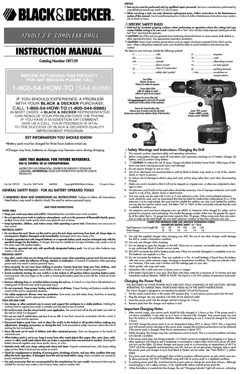 Black & Decker CRT129 User manual