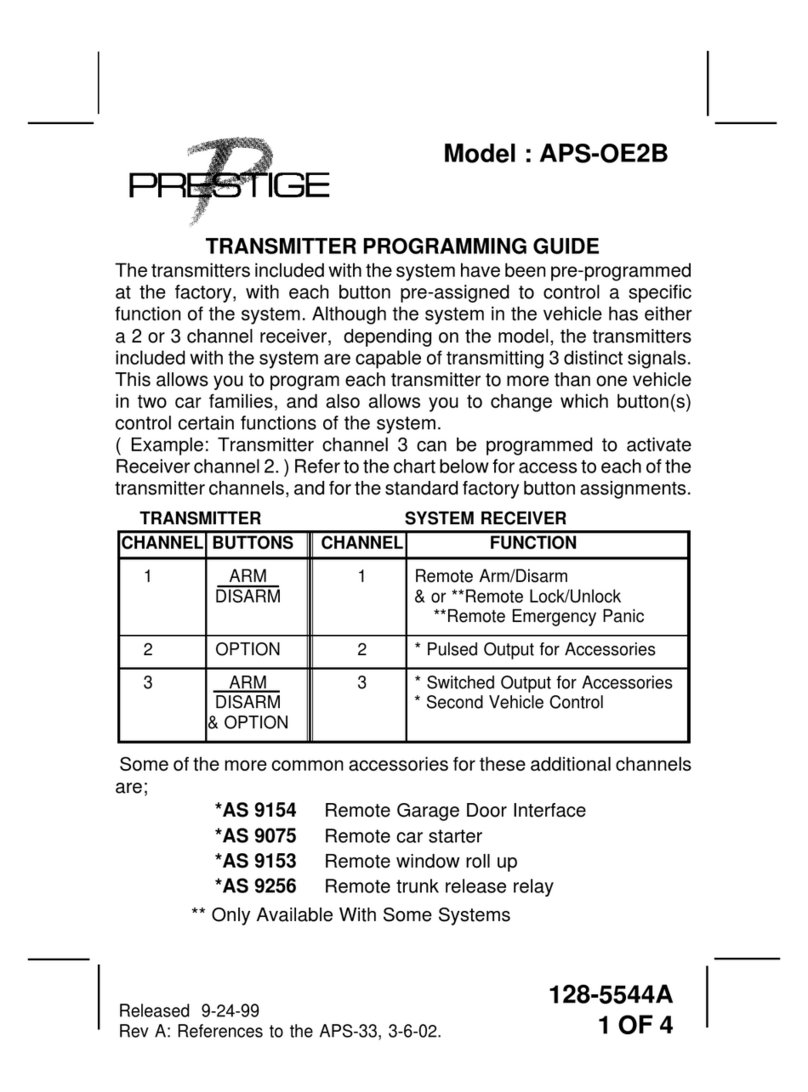 Prestige APS-OE2B Operating instructions Prestige APS-OE2B Operating instructions