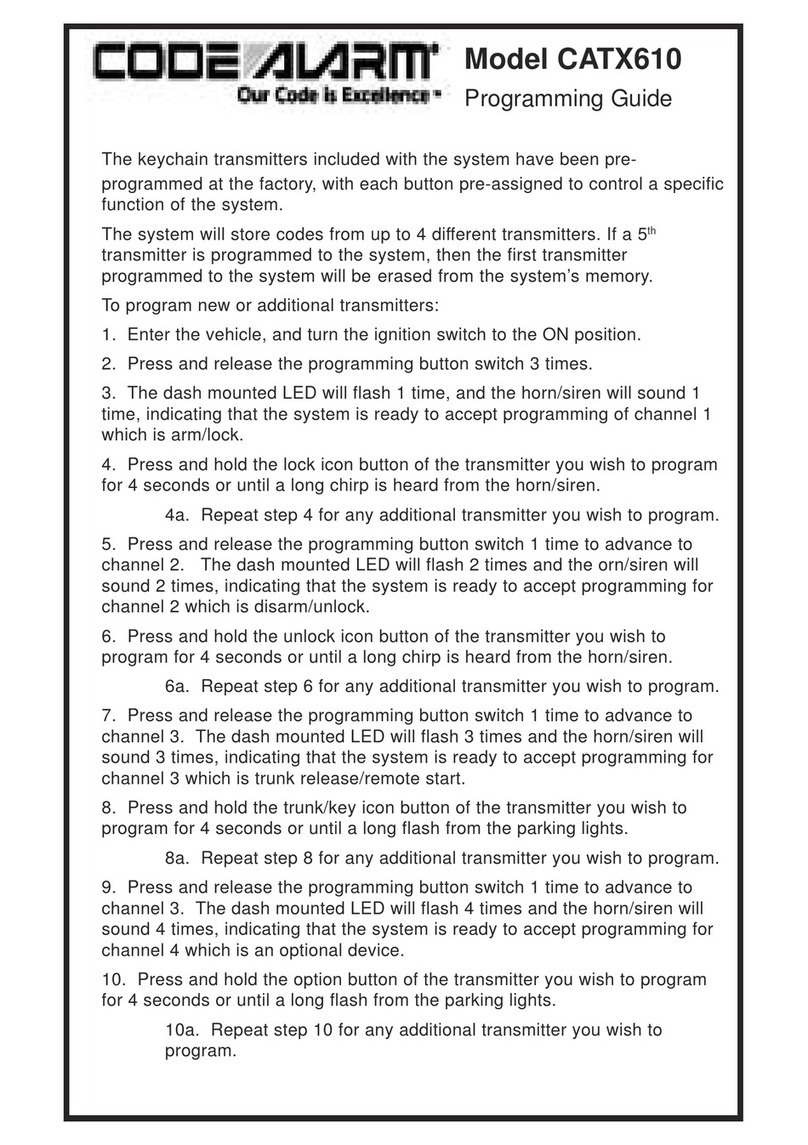 Code Alarm CATX610 Operating instructions