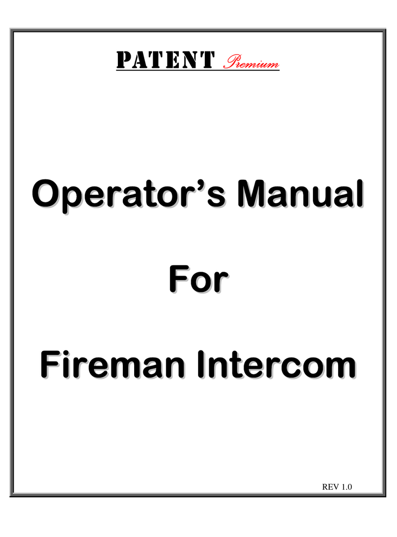 PATENT Premium Fireman Intercom User manual