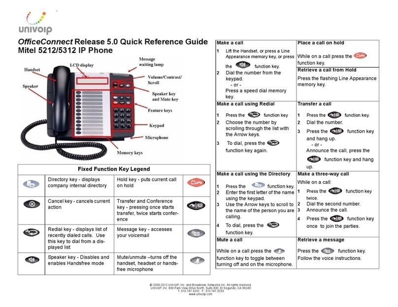Mitel OfficeConnect 5212 User manual
