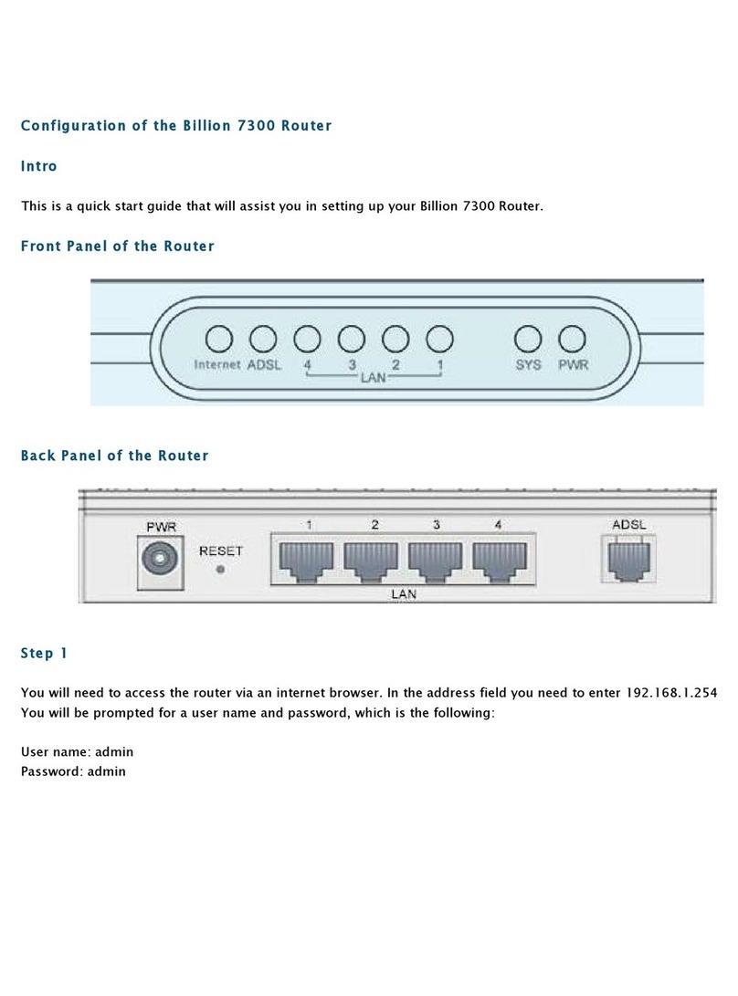 Billion BiPAC 7300 G User manual