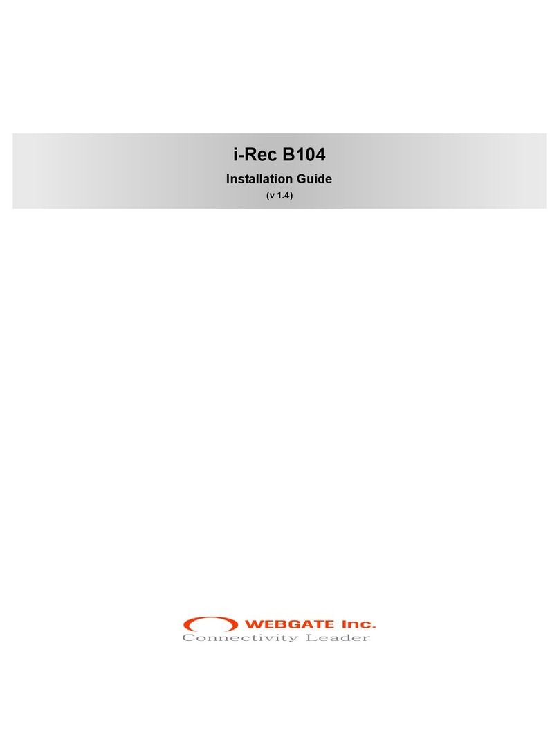 WebGate i-Rec B104 User manual