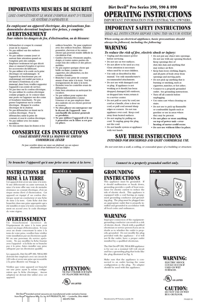 Dirt Devil 390 User manual