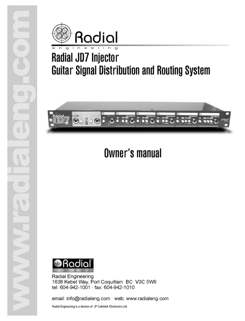 Radial Engineering JD7 Injector User manual Radial Engineering JD7 Injector User manual