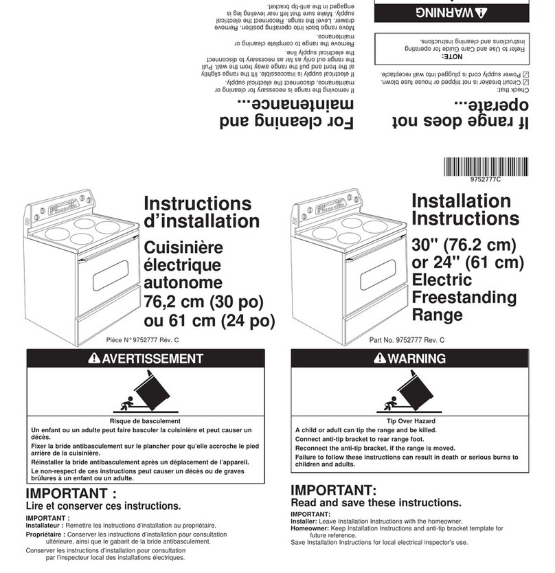 Whirlpool 30 " Eye-Level Gas Range User manual