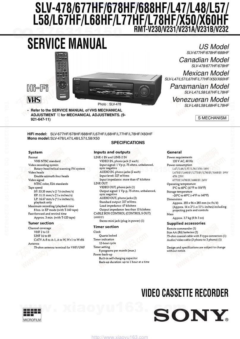 Sony SLV-478 User manual Sony SLV-478 User manual