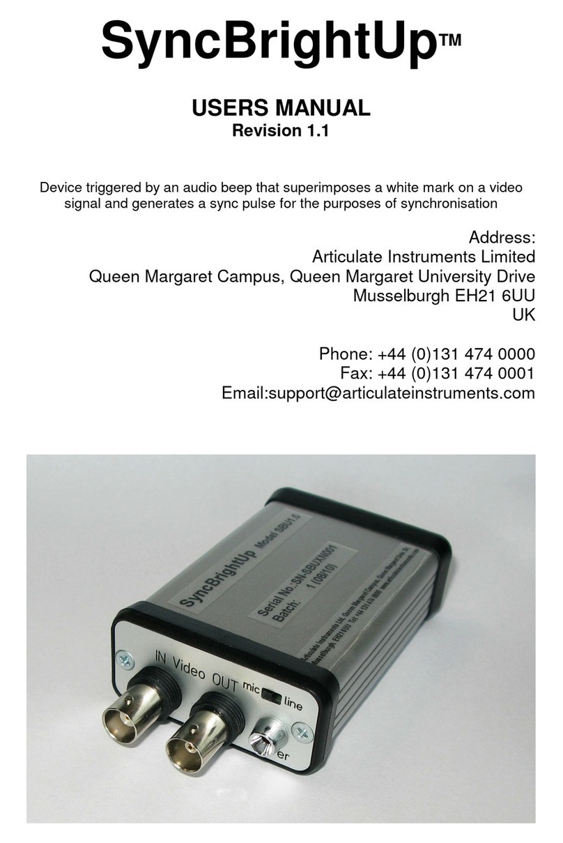 Articulate Instruments SyncBrightUp User manual
