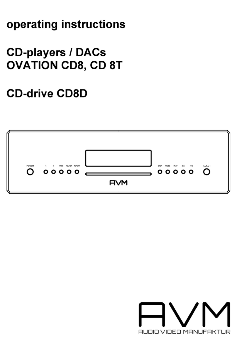 AVM OVATION CD 8T User manual