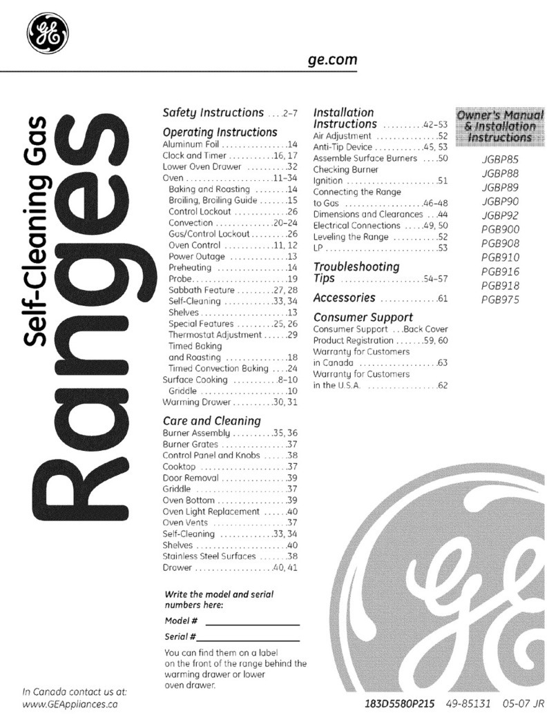 GE JGBP89 User manual