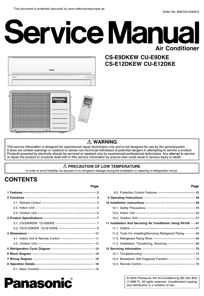 Panasonic CU-E9DKE User manual
